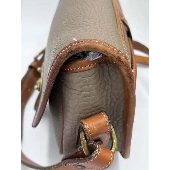 Dooney & Bourke Authenticated Vintage ALW Taupe Saddle Bag Cavalry Troop USA - Picture 7 of 15